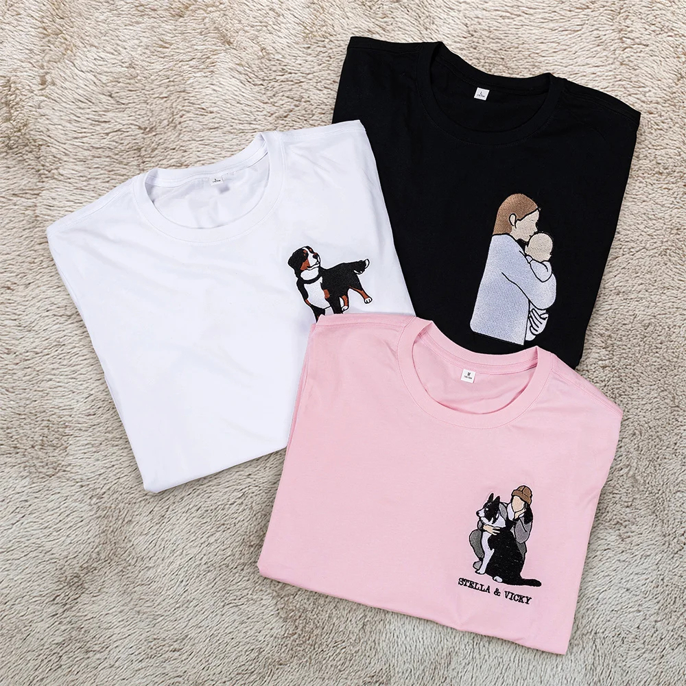 Custom Embroidered Pet From Your Photo Sweatshirt for Pet Lover