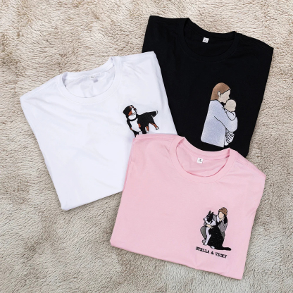 Custom Embroidered Pet From Your Photo Sweatshirt for Pet Lover