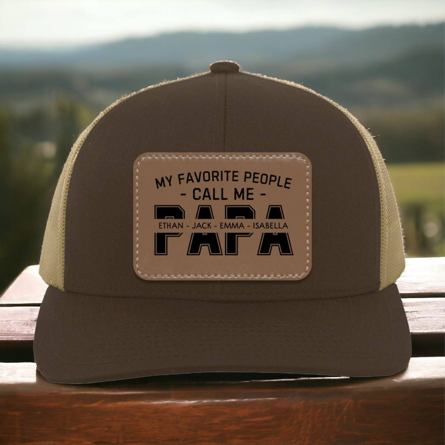 Personalized My Favorite People Call Me PAPA Hat with Kids Names