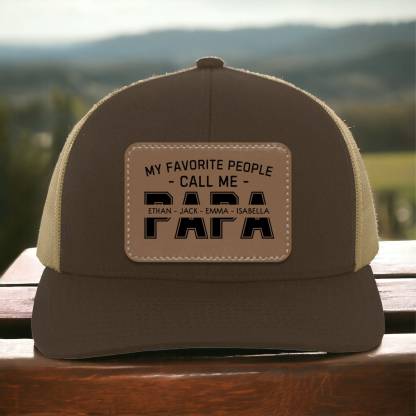 Personalized My Favorite People Call Me PAPA Hat with Kids Names