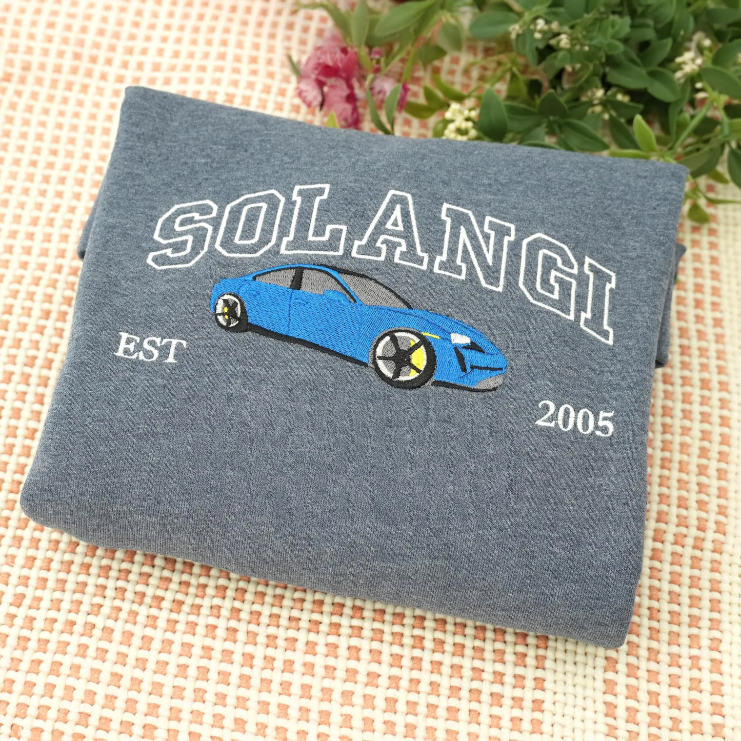 Custom Embroidered Hoodie with Your Car Photo