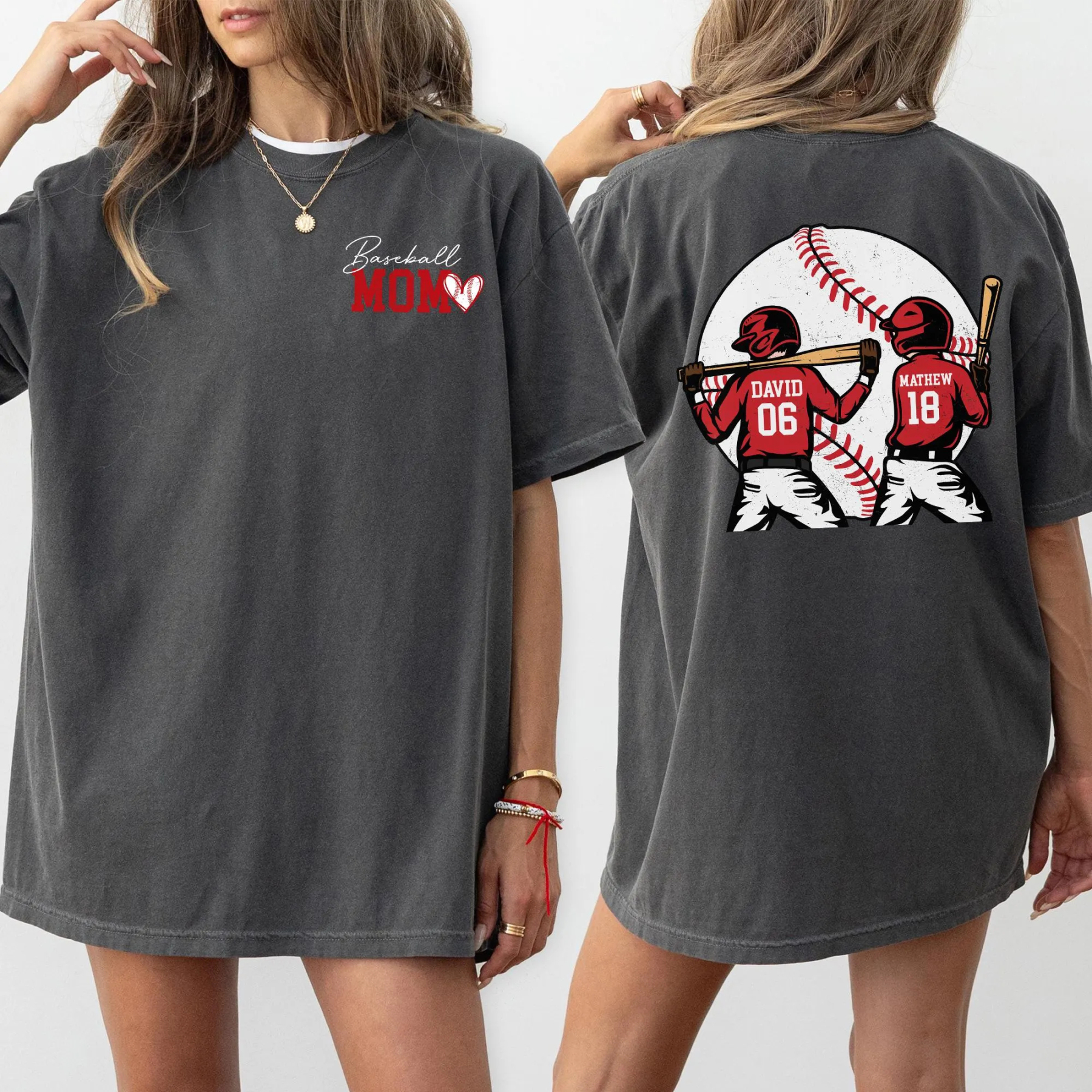 Personalized Baseball Name Sweatshirt for Mom