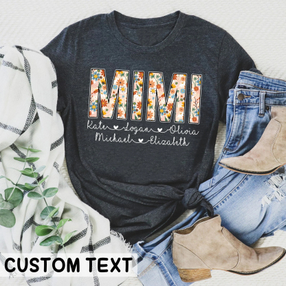Personalized Mimi Shirt with Grandkids Names