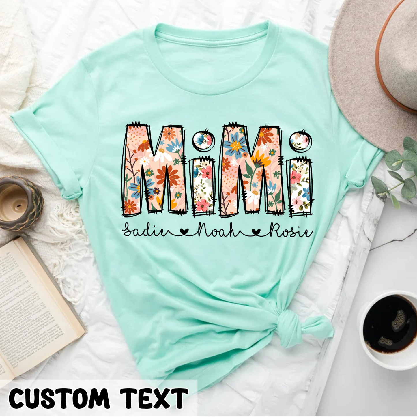Personalized Mom Shirt with Kids Names Mother’s Day Gifts