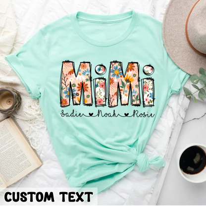 Personalized Mom Shirt with Kids Names Mother’s Day Gifts