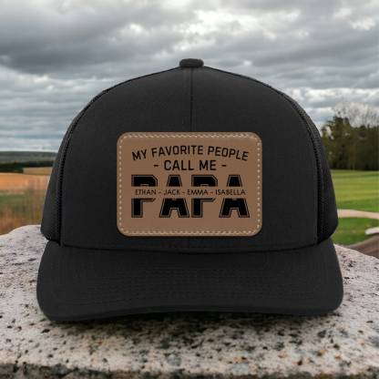 Personalized My Favorite People Call Me PAPA Hat with Kids Names