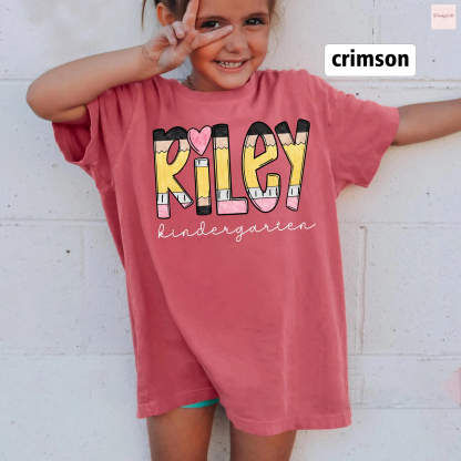 Custom Back To School Shirt with Kids Name
