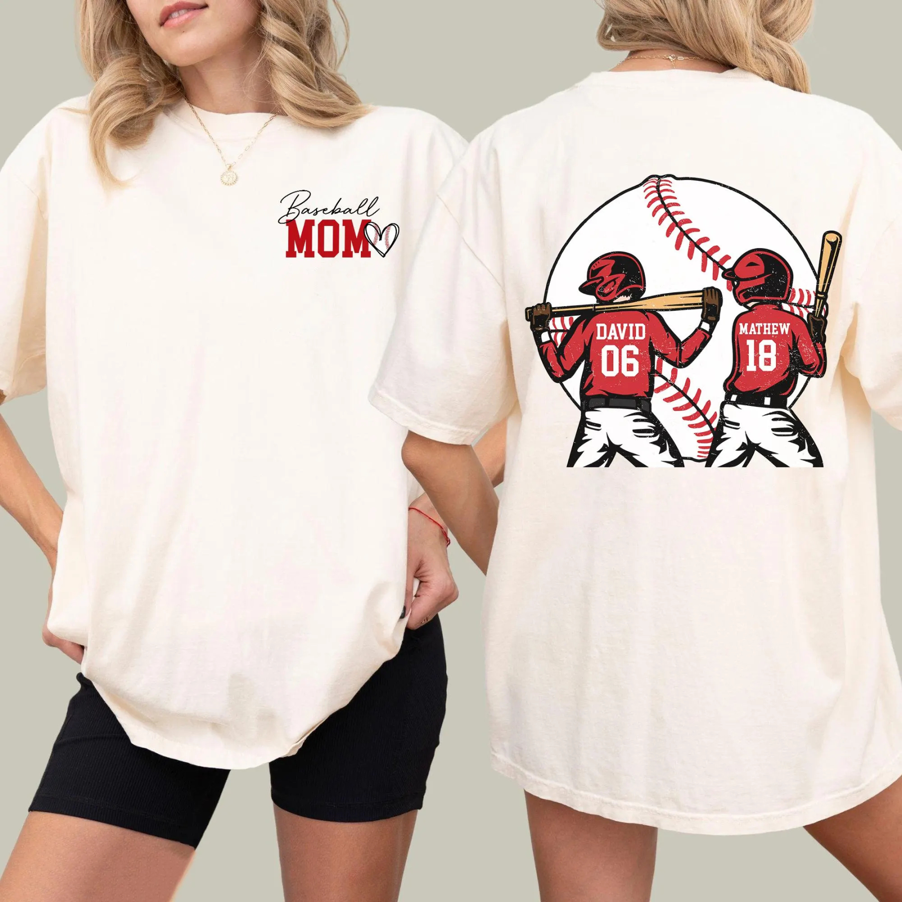 Personalized Baseball Name Sweatshirt for Mom