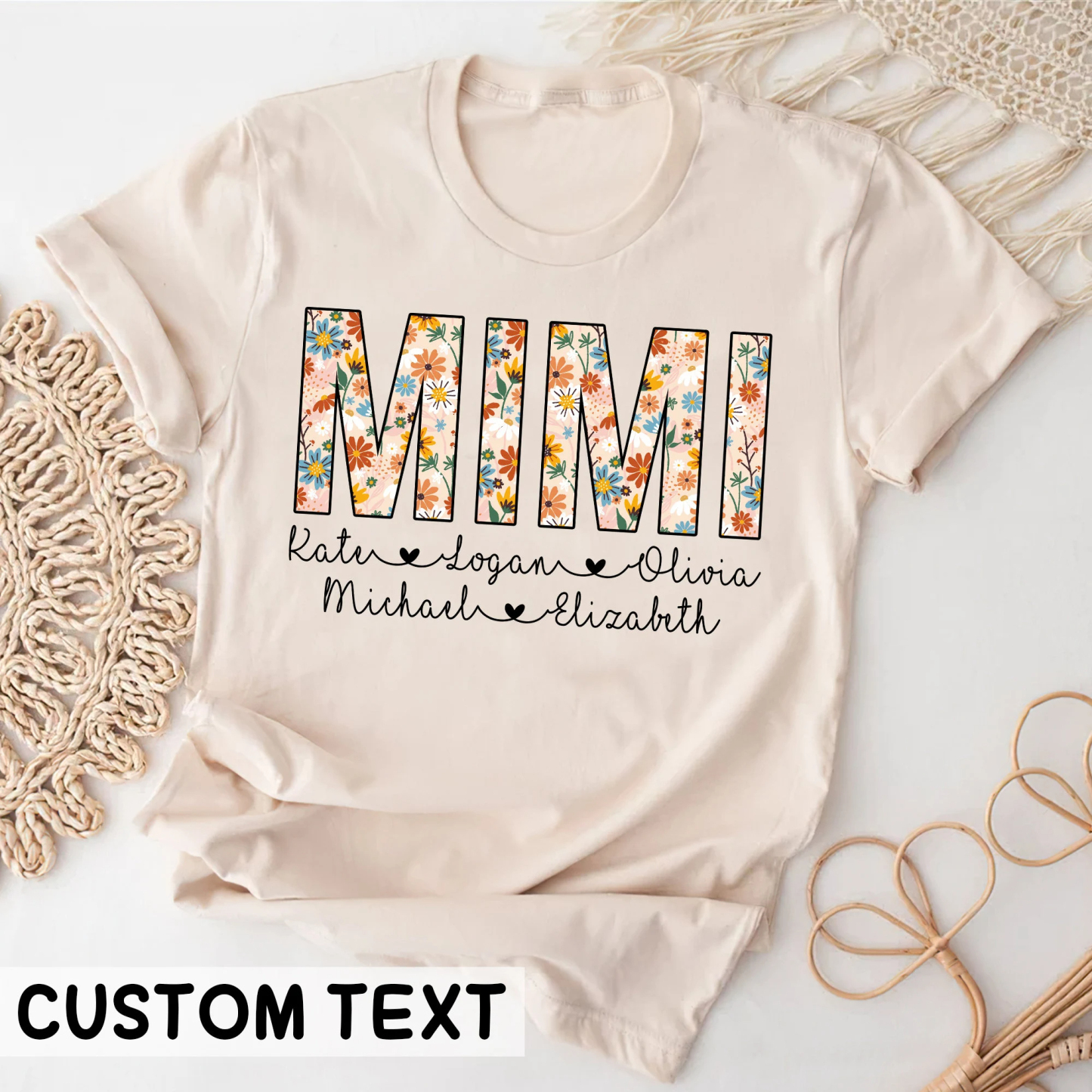 Personalized Mimi Shirt with Grandkids Names