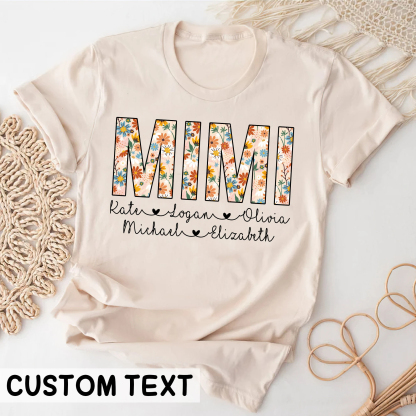 Personalized Mimi Shirt with Grandkids Names
