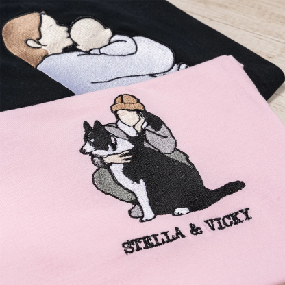 Custom Embroidered Pet From Your Photo Sweatshirt for Pet Lover