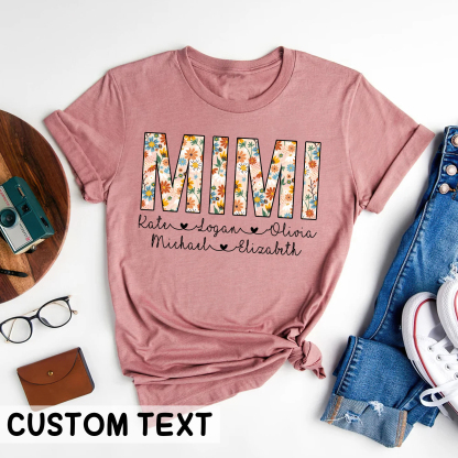 Personalized Mimi Shirt with Grandkids Names