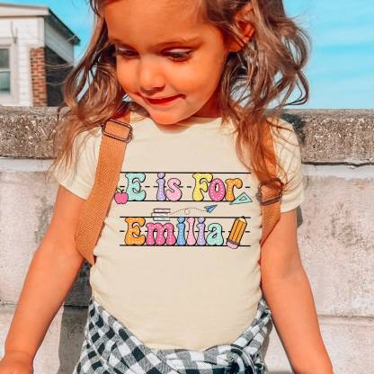 Custom Kids Name Back To School T-Shirt