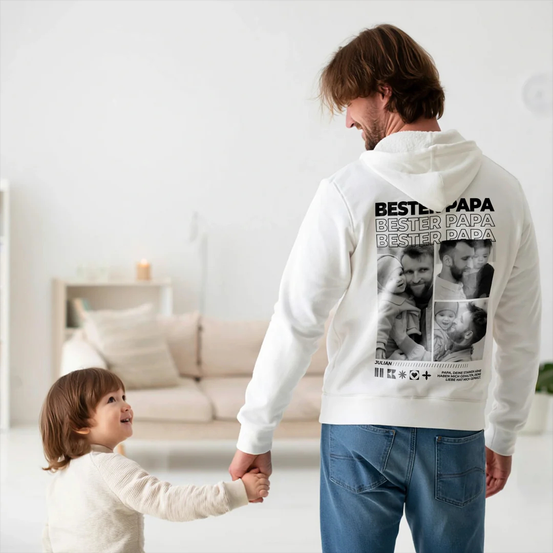 Personalized Super Papa Photo T-shirt for Dad 