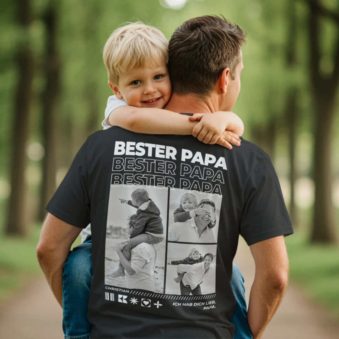 Personalized Super Papa Photo T-shirt for Dad 