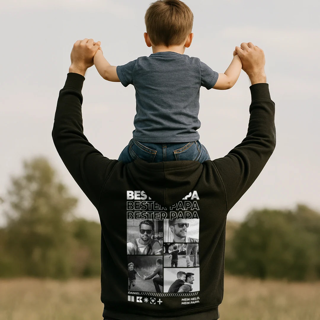 Personalized Super Papa Photo T-shirt for Dad 