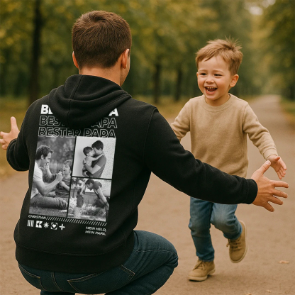 Personalized Super Papa Photo T-shirt for Dad 