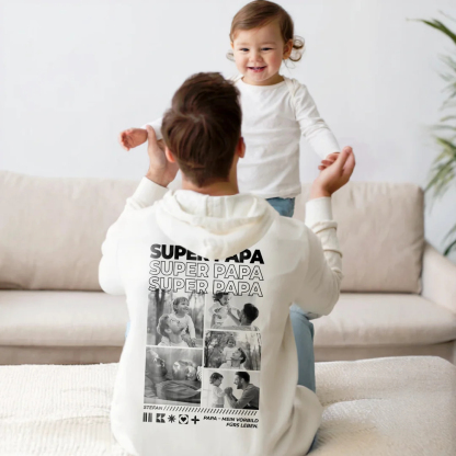 Personalized Super Papa Photo T-shirt for Dad 