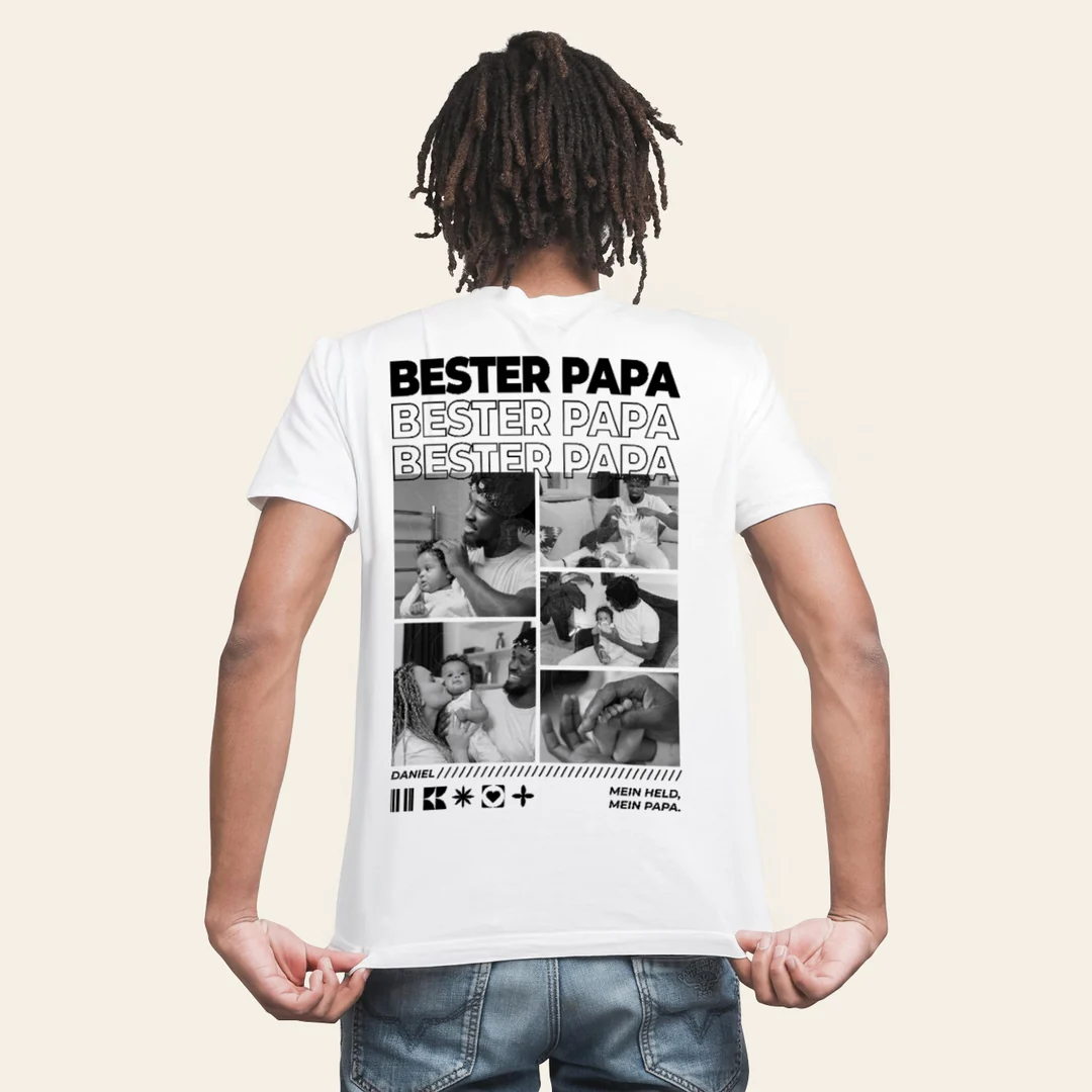 Personalized Best Dad Photo T-Shirt for Dad 