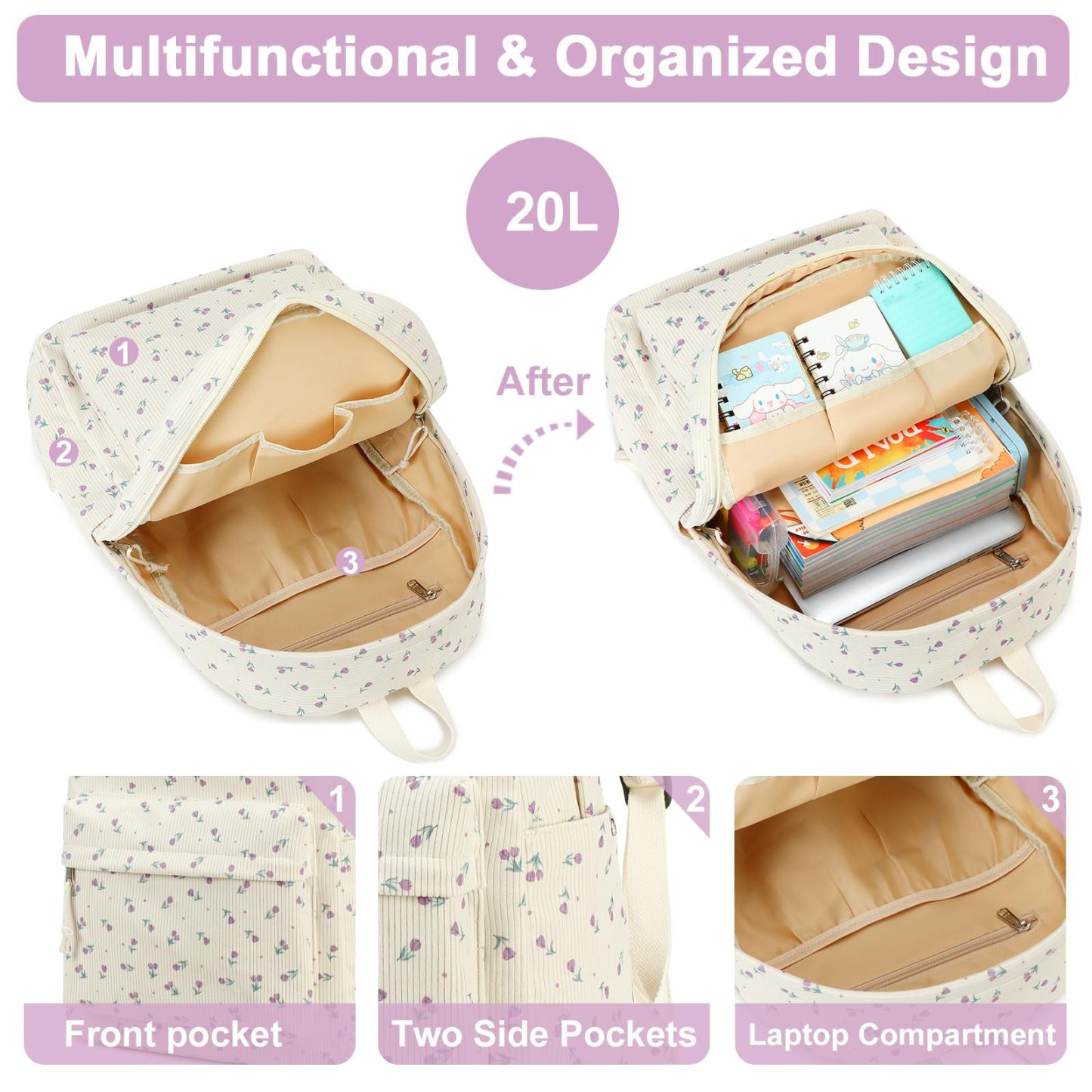 Trendy School Backpack for Girls with Comfortable Straps