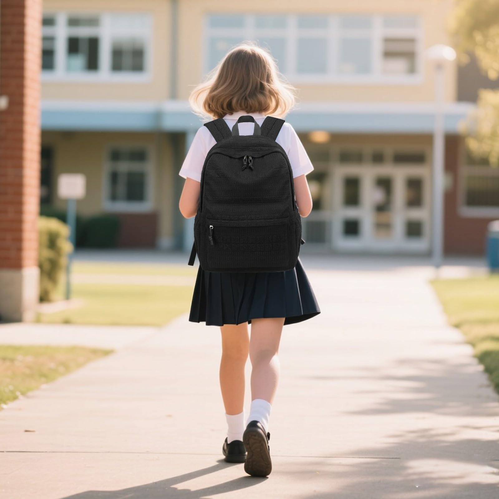 Stylish Solid Beige School & Laptop Backpack for Teen