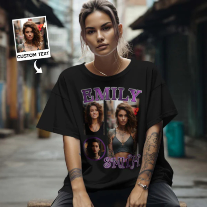 Personalized Photo Vintage T-shirt with Name