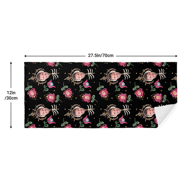Personalized Bone Flowers Photo Towel Funny Gifts