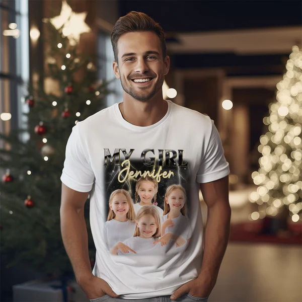 Personalized Photo And Text Vintage T-shirt for Mom and Dad