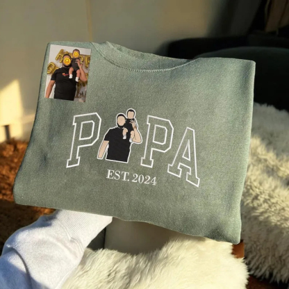 Personalized Embroidered Mama and Kids Portrait Hoodie