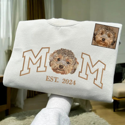 Personalized Embroidered Mama and Kids Portrait Hoodie