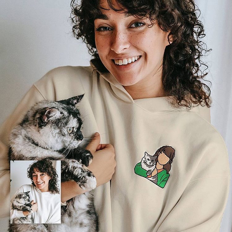 Custom Embroidered Pet From Your Photo Sweatshirt