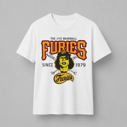 Baseball Furies Gang Softstyle Black T-Shirt from The Warriors Movie Worn out 70s Graphic Tee Unisex Cotton Shirt with Original Gift Artwork