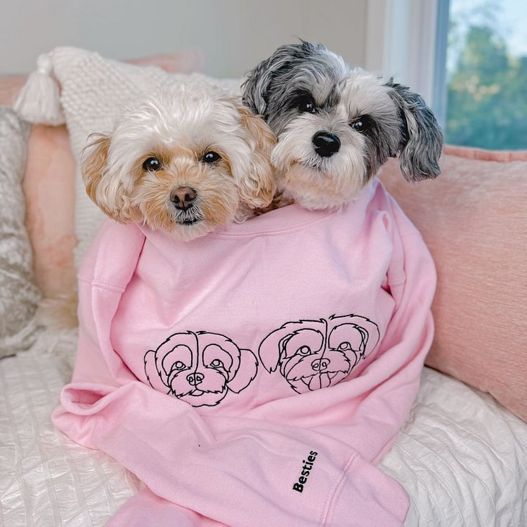 Custom Outline Embroidered Pet From Your Photo Sweatshirt