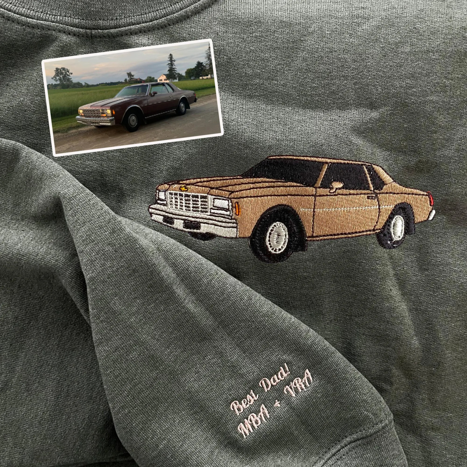 Custom Car Embroidered Sweatshirt for Car Lover