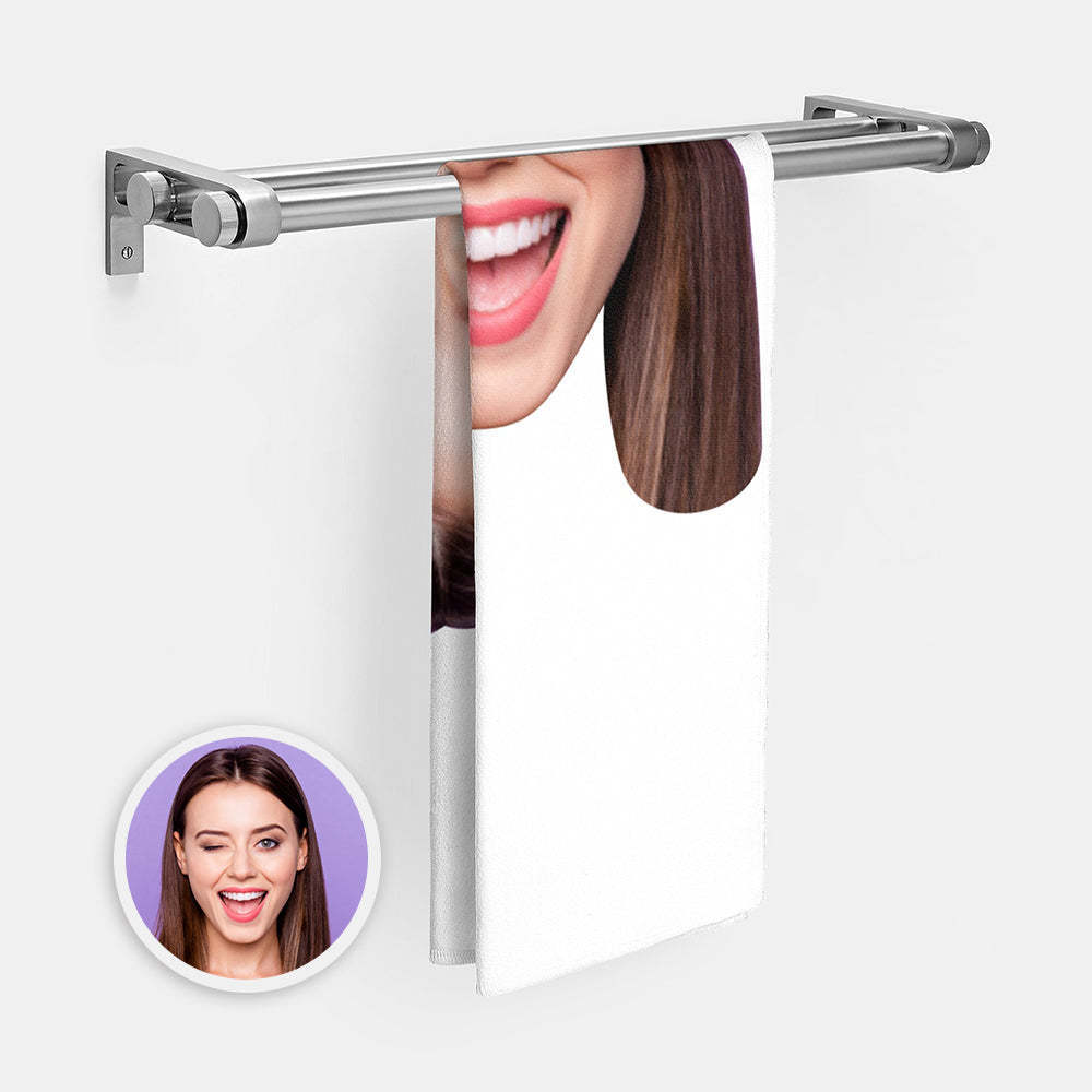 Personalized Big Face Photo Seamless Towel Funny Gift