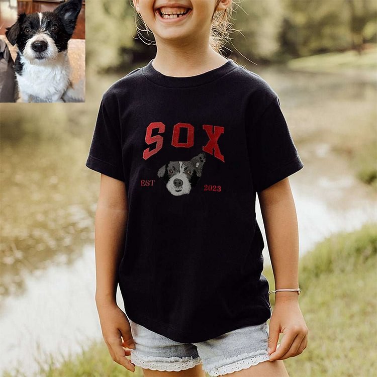 Custom Embroidered Dog Portrait Sweatshirt for Pet Lover