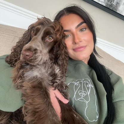 Custom Embroidered Outline Pet Sweatshirt for Pet Lover