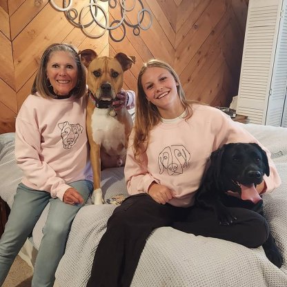 Custom Embroidered Outline Pet Sweatshirt for Pet Lover