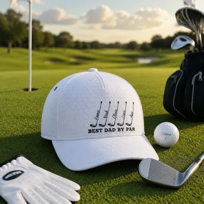 Personalized Best Dad By Par Cap For Dad Father's Day Golf Gift Best Grandpa By Par Hat