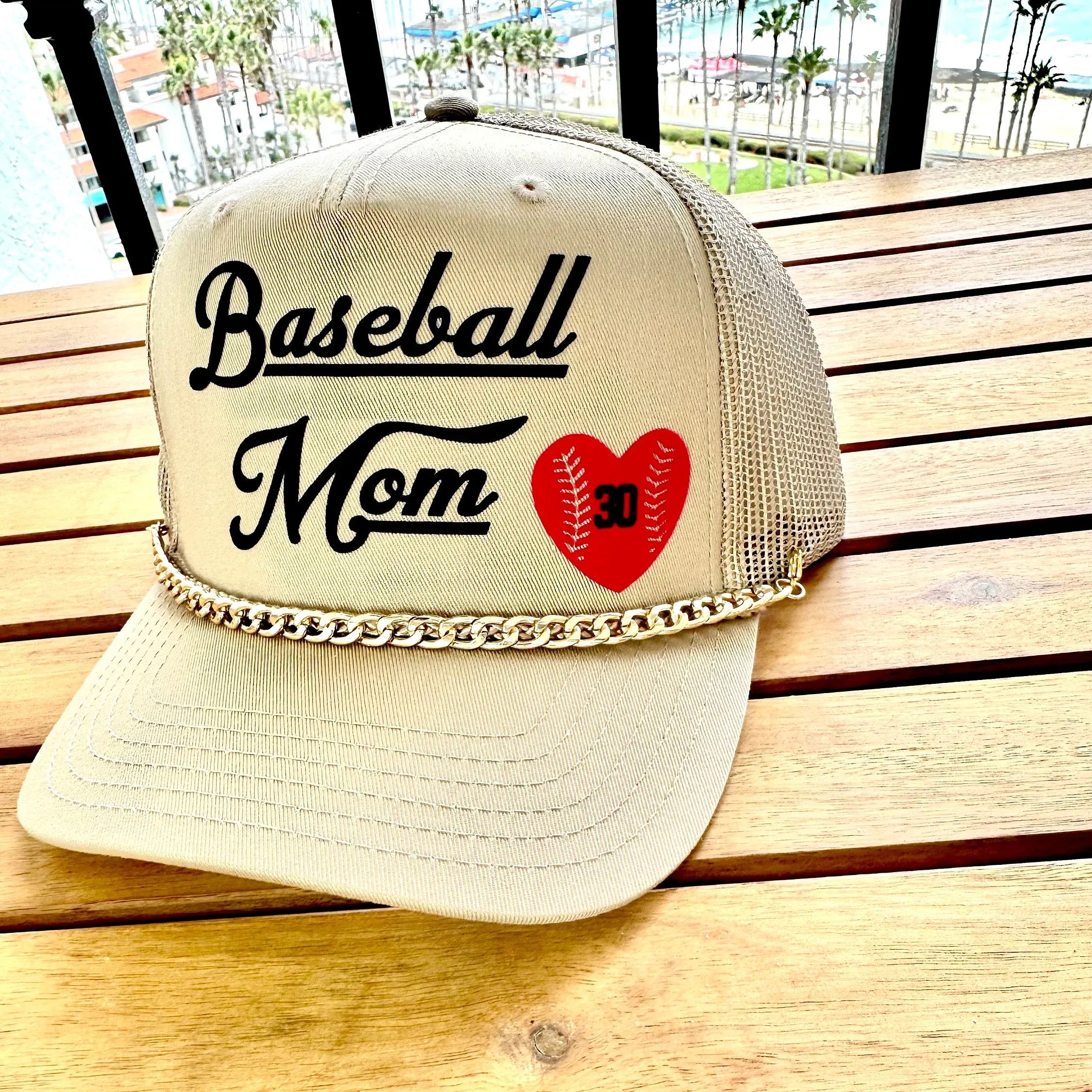 Personalized Number or Initials Baseball Mom Hat