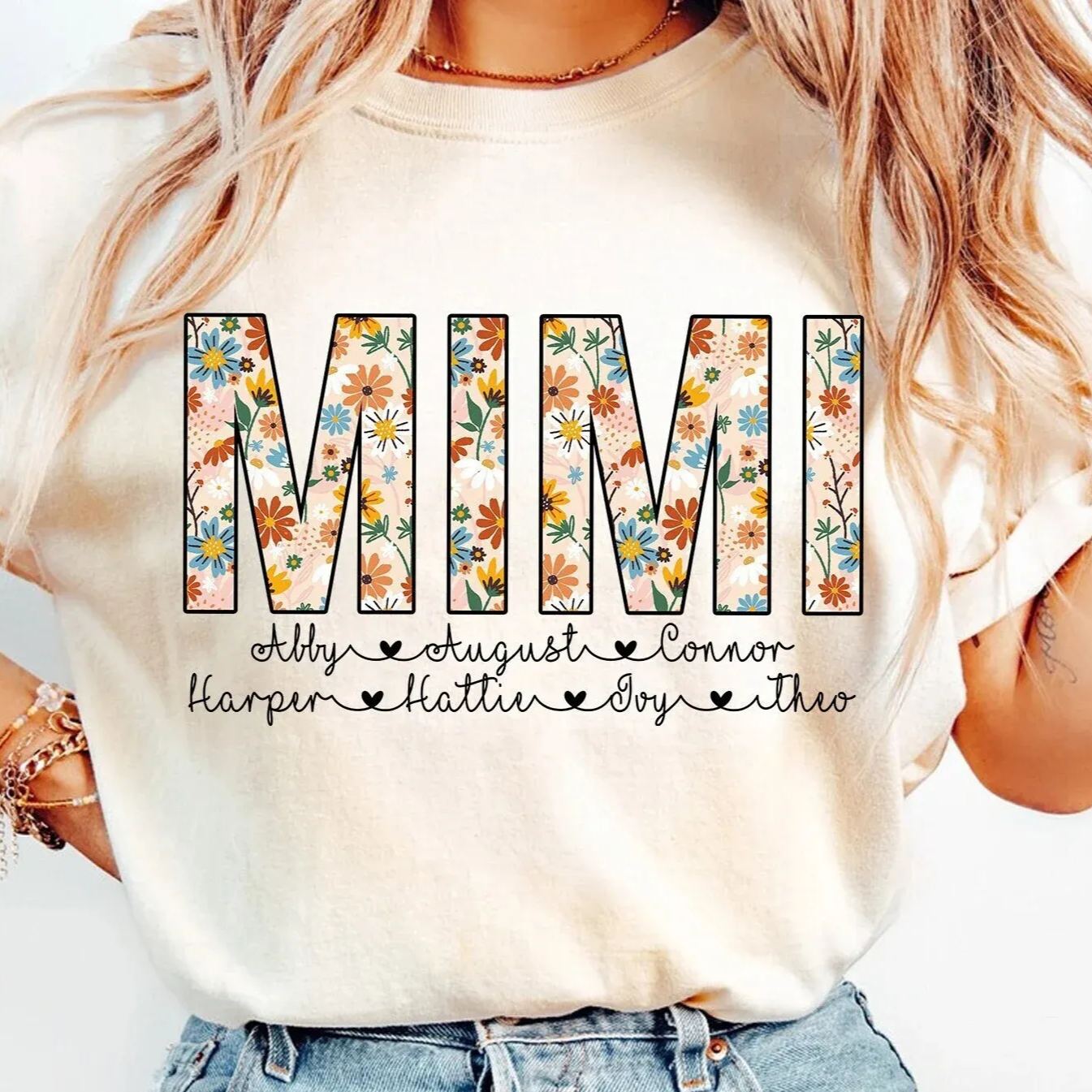 Personalized Mimi Shirt with Grandkids Names
