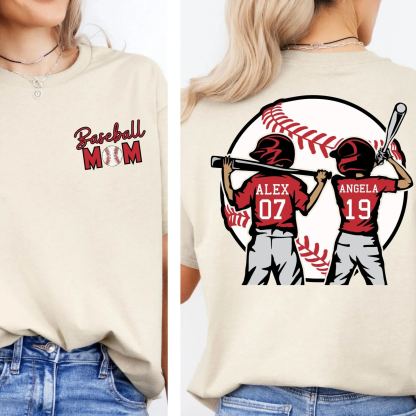 Personalized Baseball Mom Shirt with Kids Names