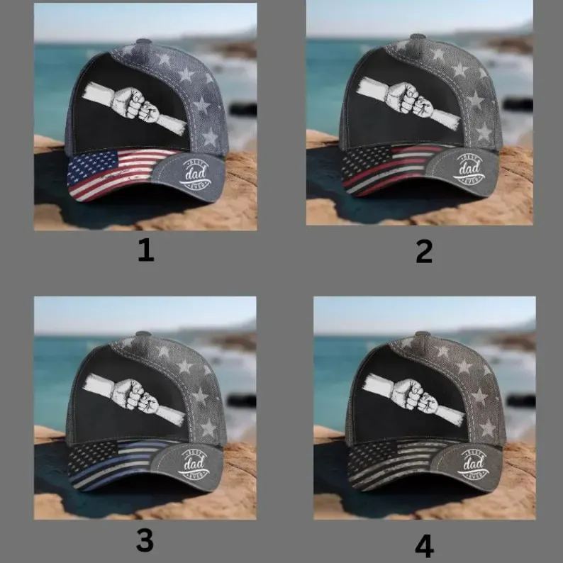 Personalized American Dad Classic Cap With Kids Names