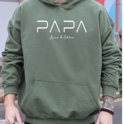 Custom Embroidered Dad Sweatshirt With Kids Names