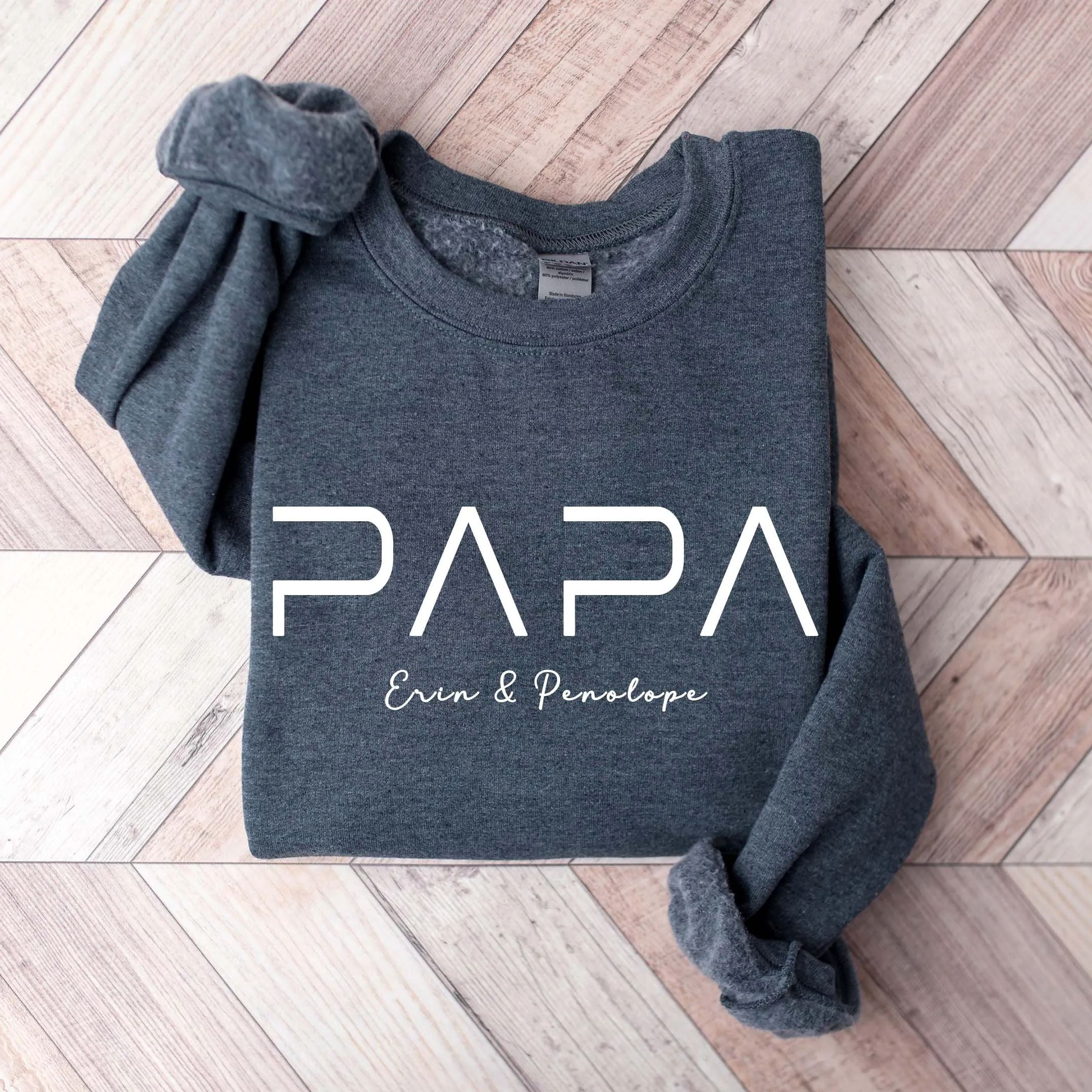 Custom Embroidered Dad Sweatshirt With Kids Names