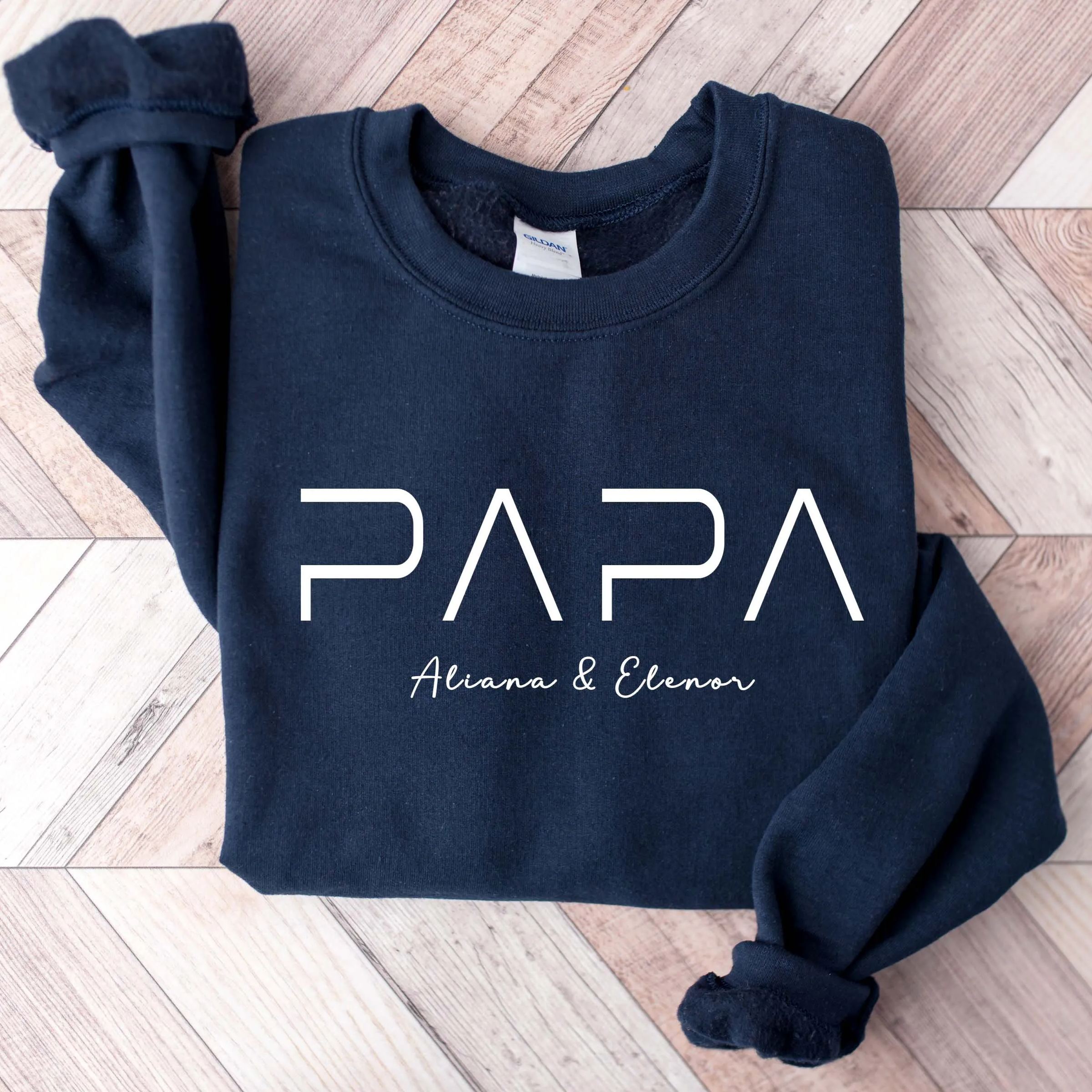 Custom Embroidered Dad Sweatshirt With Kids Names