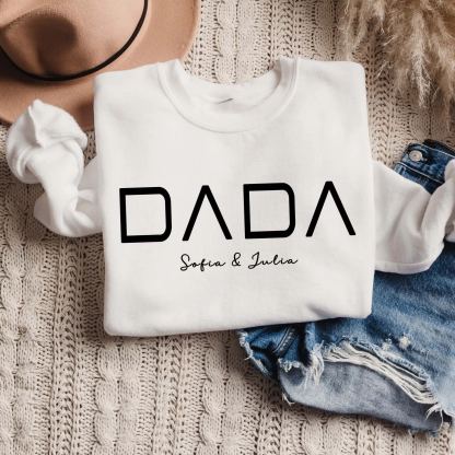Custom Embroidered Dad Sweatshirt With Kids Names