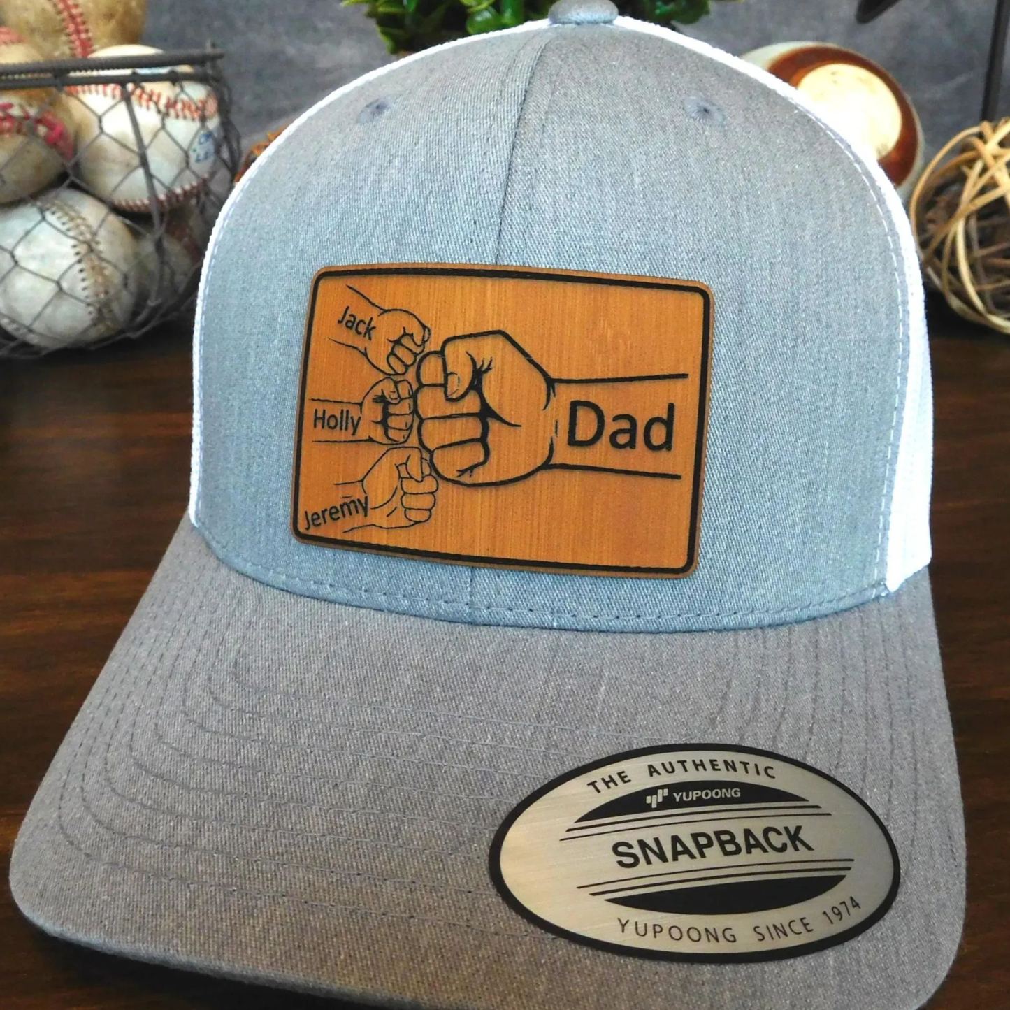 Personalized Dad Fist Bump Snapback Hat Best Father Day Gifts