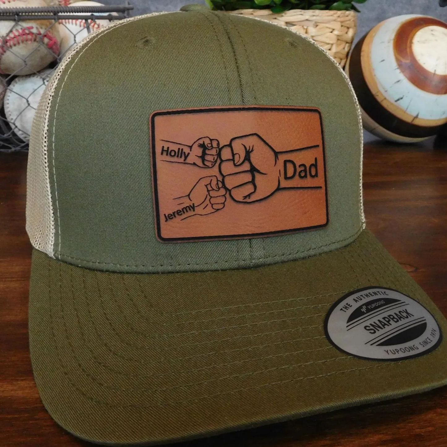 Personalized Dad Fist Bump Snapback Hat Best Father Day Gifts