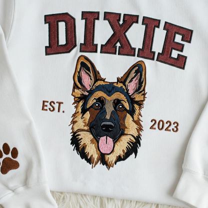 Custom Embroidered Sweatshirt With Dog Face Photo 